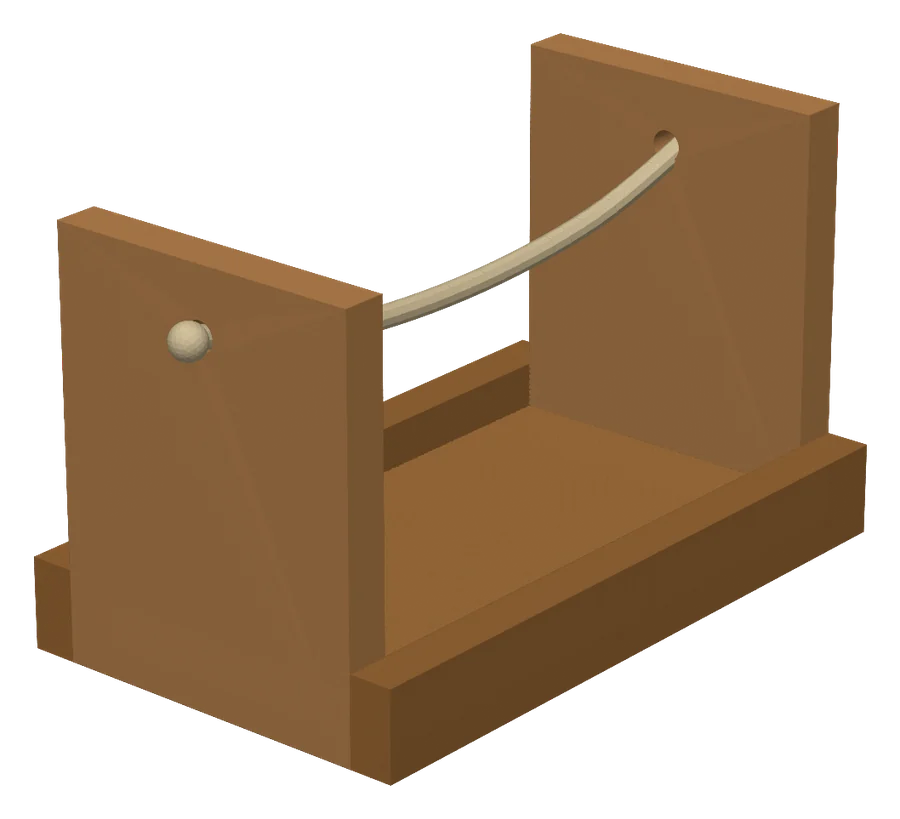 Wooden toolbox with a rope handle